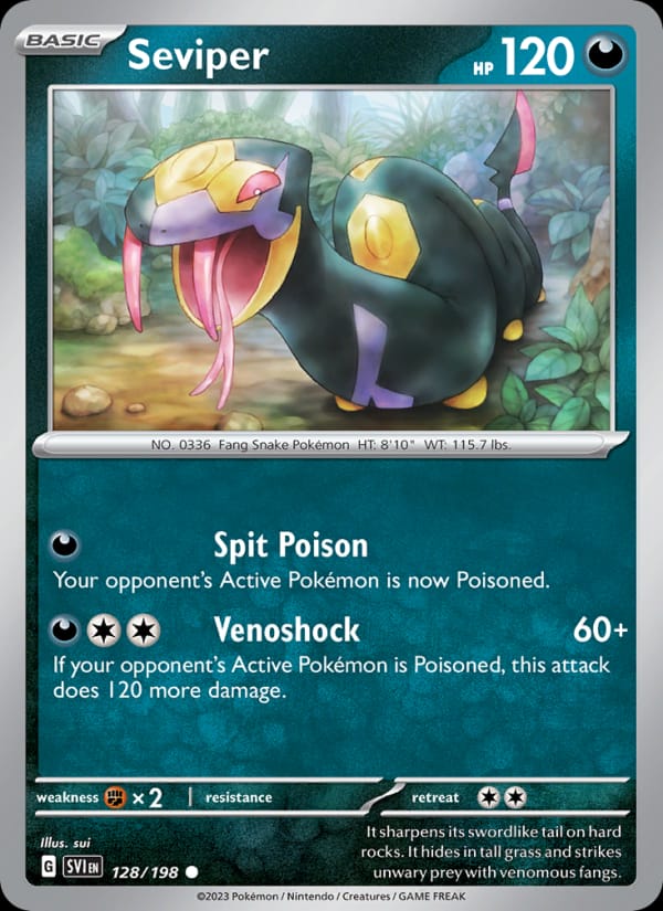 Seviper 128/198 Scarlet & Violet Base Set Pokémon card