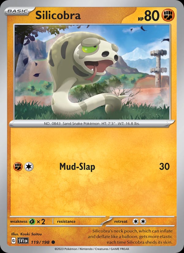 Silicobra 119/198 Scarlet & Violet Base Set Pokémon card