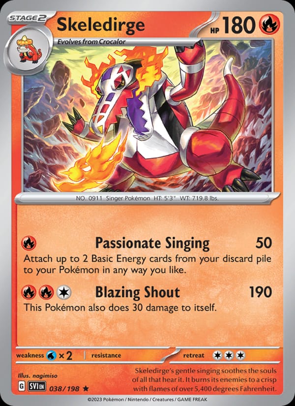 Skeledirge 038/198 Scarlet & Violet Base Set Pokémon card