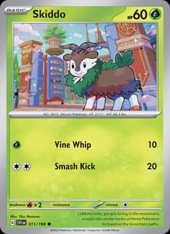 Skiddo 011/198 Common – Scarlet & Violet Base Set Pokémon card