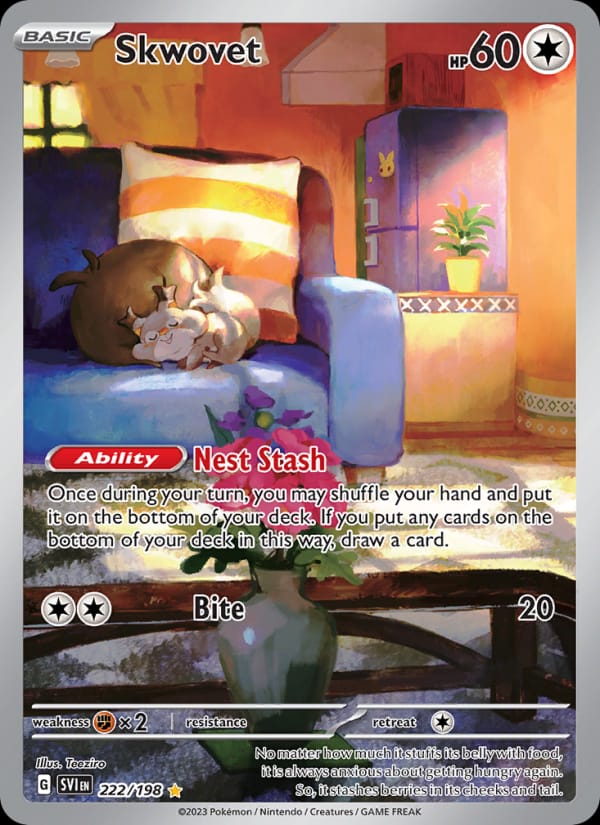 Skwovet 222/198 Scarlet & Violet Base Set Pokémon card