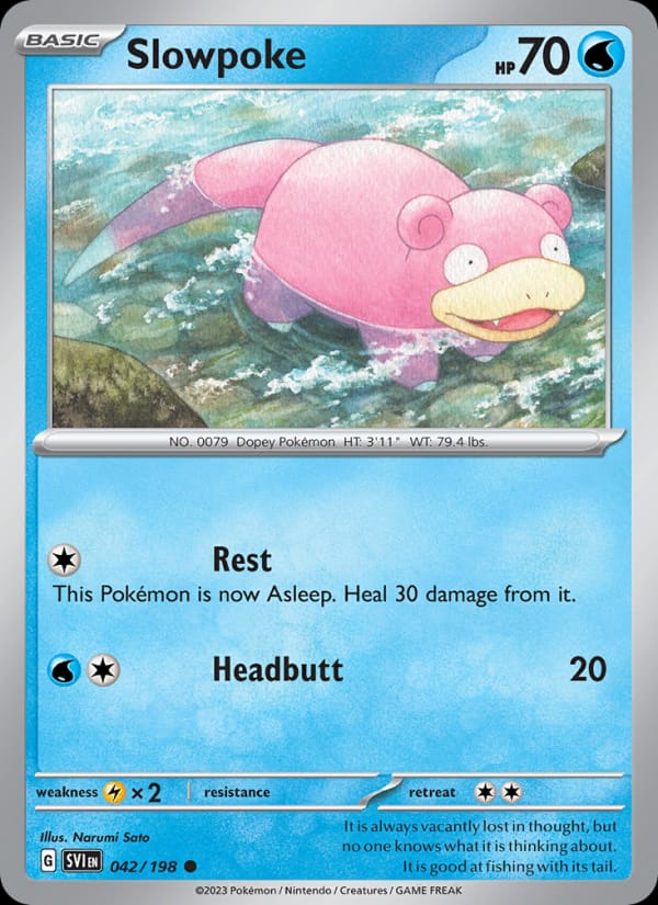 Slowpoke 042/198 Scarlet & Violet Base Set Pokémon card