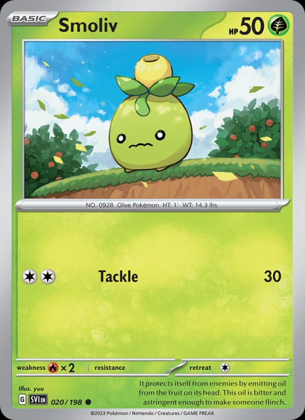 Smoliv 020/198 Scarlet & Violet Base Set Pokémon card