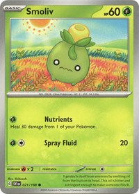 Smoliv 021/198 Common – Scarlet & Violet Base Set Pokémon card