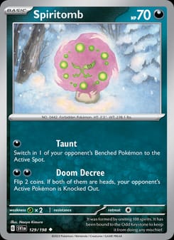 Spiritomb 129/198 Uncommon – Scarlet & Violet Base Set Pokémon card