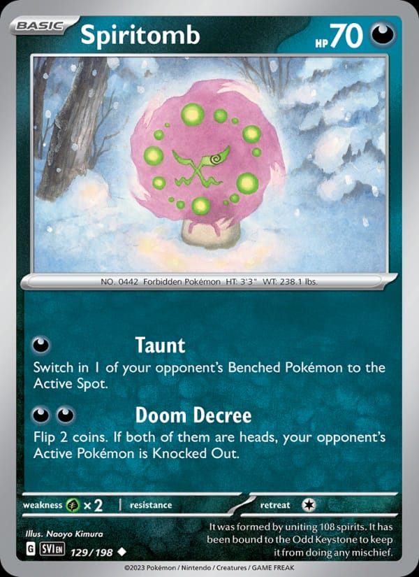 Spiritomb 129/198 Scarlet & Violet Base Set Pokémon card