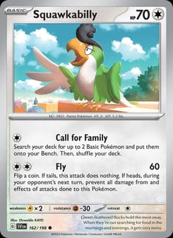 Squawkabilly 162/198 Common – Scarlet & Violet Base Set Pokémon card