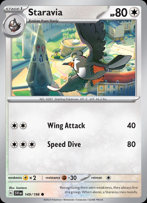Staravia 149/198 Scarlet & Violet Base Set Pokémon card