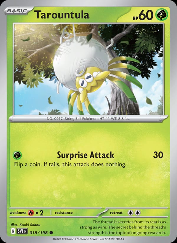 Tarountula 018/198 Scarlet & Violet Base Set Pokémon card