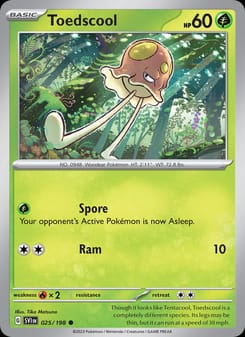 Toedscool 025/198 Common – Scarlet & Violet Base Set Pokémon card