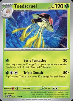 Toedscruel 026/198 Uncommon – Scarlet & Violet Base Set Pokémon card