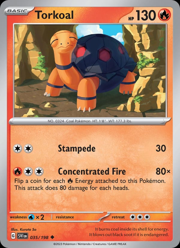 Torkoal 035/198 Scarlet & Violet Base Set Pokémon card