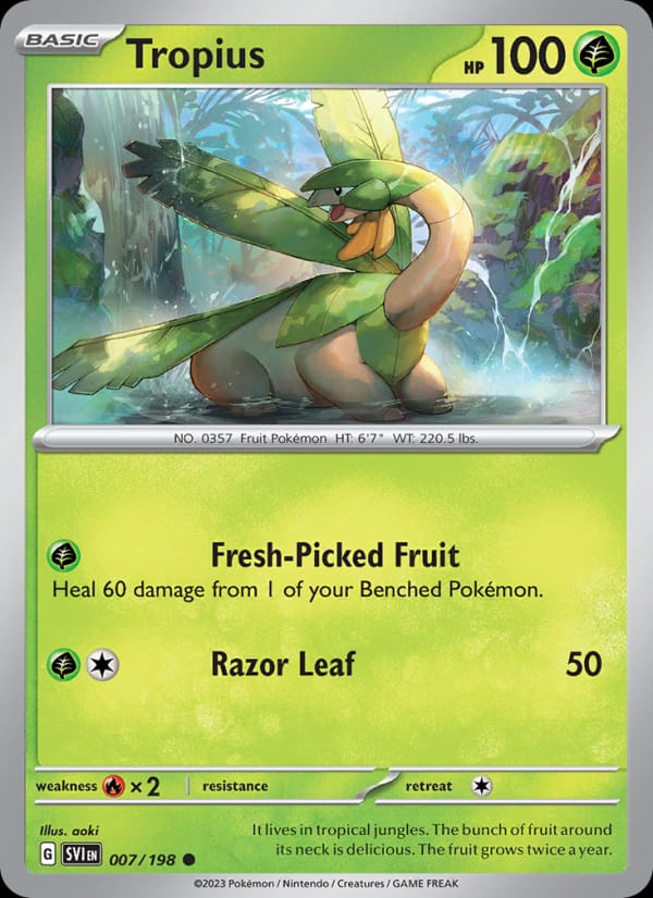 Tropius 007/198 Scarlet & Violet Base Set Pokémon card