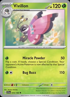 Vivillon 010/198 Uncommon – Scarlet & Violet Base Set Pokémon card