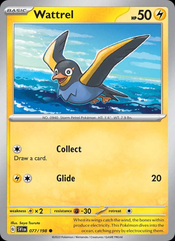 Wattrel 077/198 Scarlet & Violet Base Set Pokémon card
