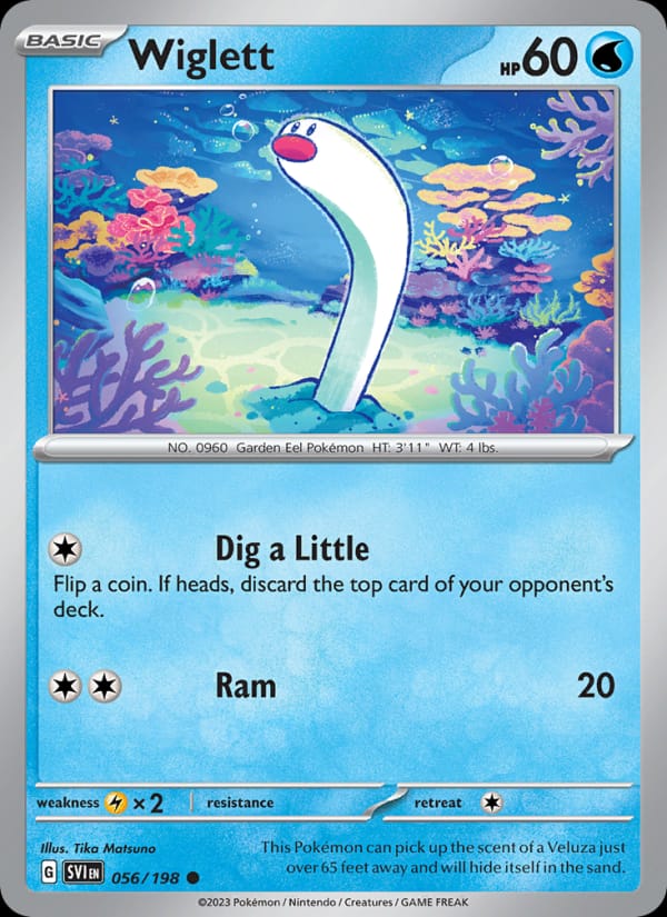 Wiglett 056/198 Scarlet & Violet Base Set Pokémon card