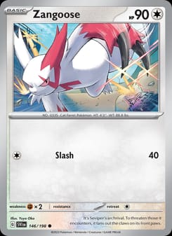 Zangoose 146/198 Common – Scarlet & Violet Base Set Pokémon card