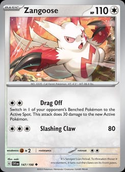 Zangoose 147/198 Uncommon – Scarlet & Violet Base Set Pokémon card