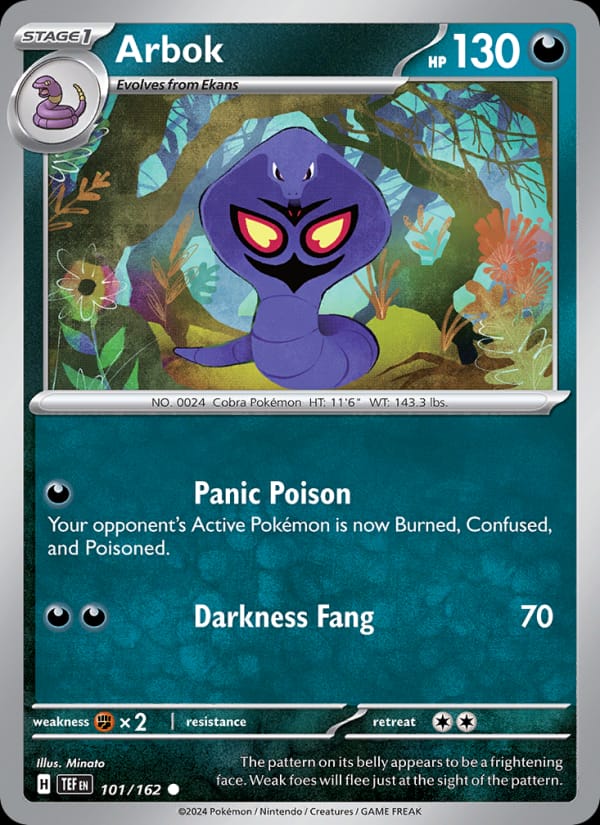 Arbok 101/162 Temporal Forces Pokémon card