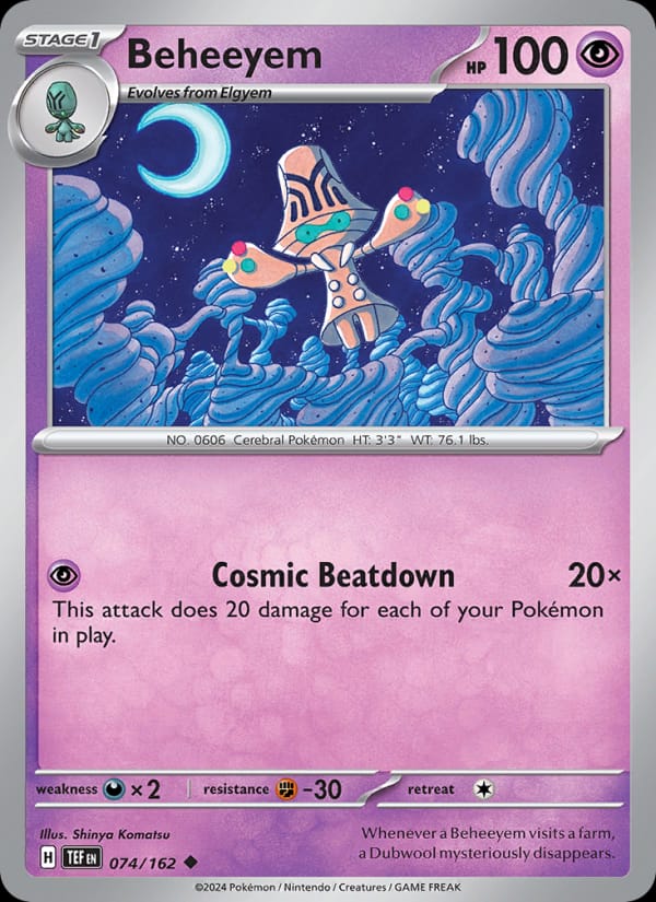 Beheeyem 074/162 Temporal Forces Pokémon card