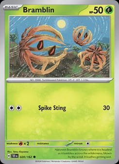 Bramblin 020/162 Common – Temporal Forces Pokémon card