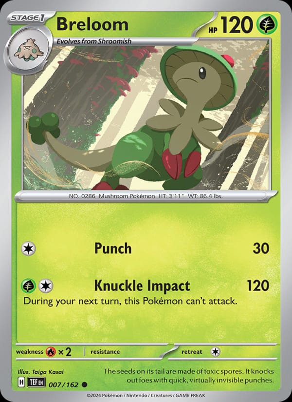 Breloom 007/162 Temporal Forces Pokémon card