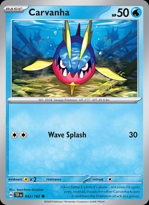 Carvanha 042/162 Temporal Forces Pokémon card