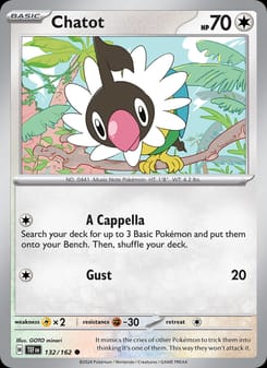 Chatot 132/162 Common – Temporal Forces Pokémon card