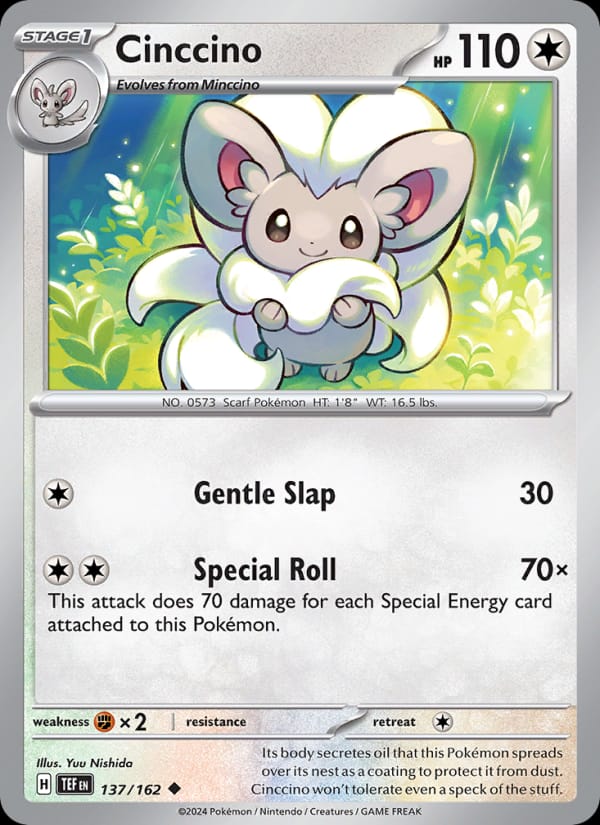 Cinccino 137/162 Temporal Forces Pokémon card