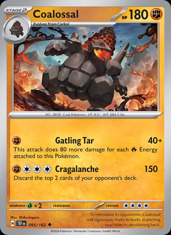 Coalossal 095/162 Temporal Forces Pokémon card