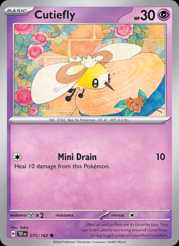 Cutiefly 075/162 Temporal Forces Pokémon card