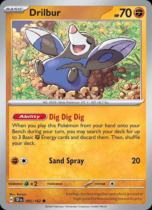 Drilbur 085/162 Temporal Forces Pokémon card