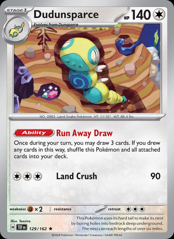 Dudunsparce 129/162 Temporal Forces Pokémon card