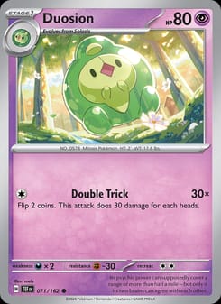 Duosion 071/162 Common – Temporal Forces Pokémon card