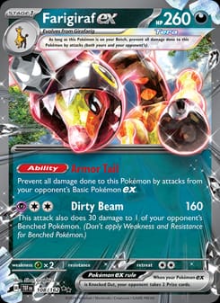 Farigiraf ex 108/162 Double Rare – Temporal Forces Pokémon card