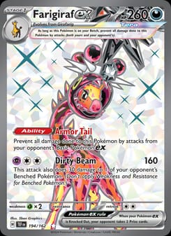 Farigiraf ex 194/162 Ultra Rare – Temporal Forces Pokémon card