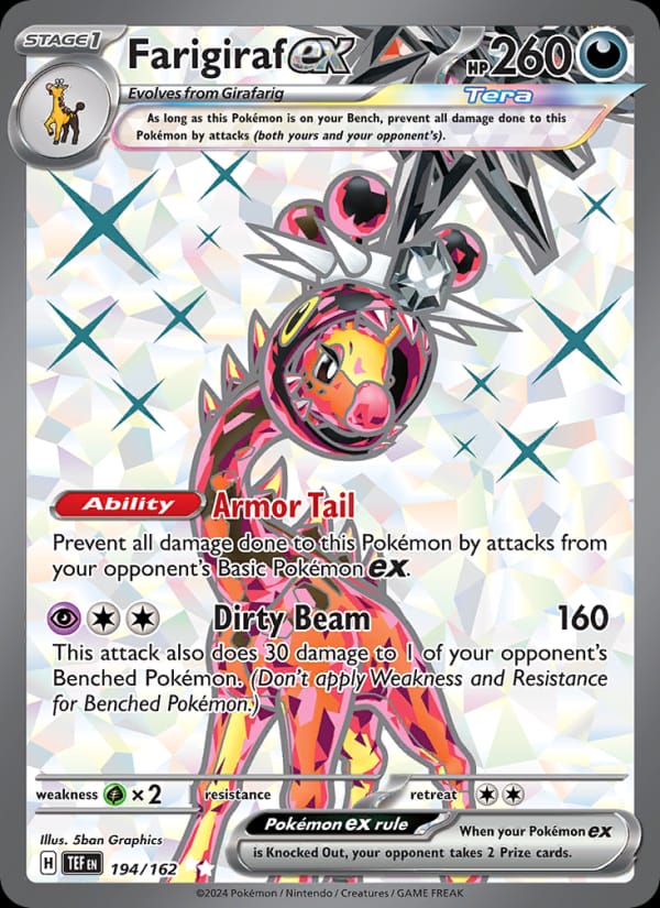 Farigiraf ex 194/162 Temporal Forces Pokémon card