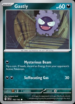 Gastly 102/162 Common – Temporal Forces Pokémon card