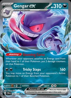 Gengar ex 104/162 Double Rare – Temporal Forces Pokémon card