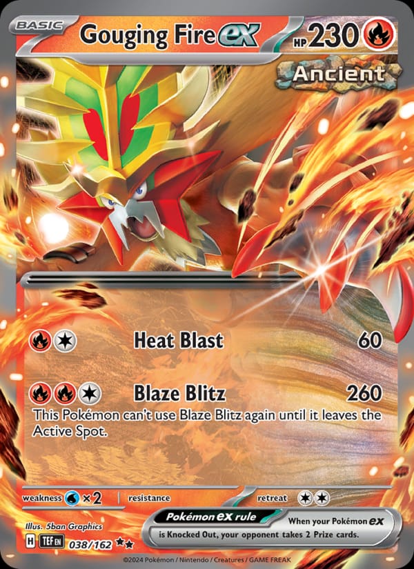 Gouging Fire ex 038/162 Temporal Forces Pokémon card