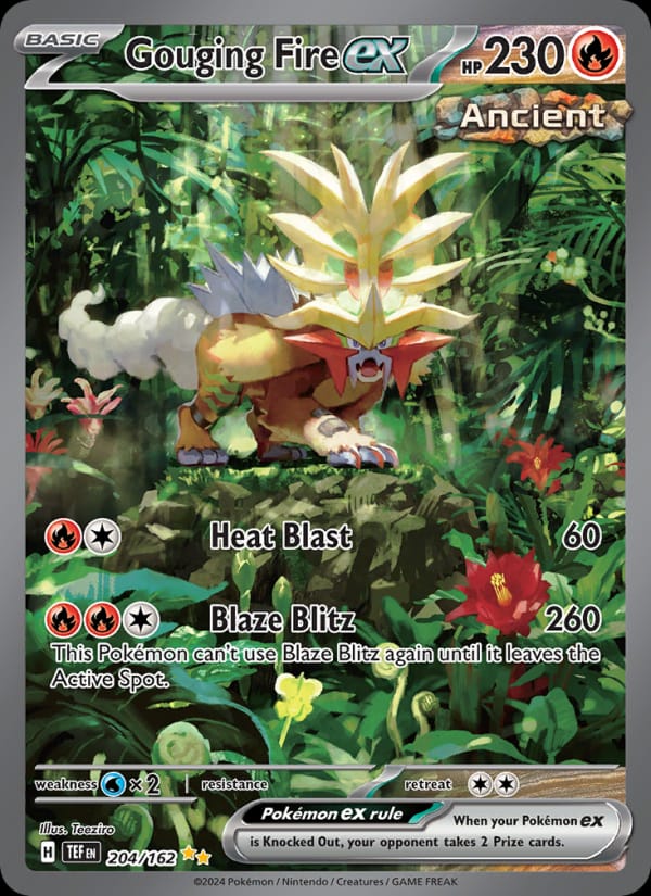 Gouging Fire ex 204/162 Temporal Forces Pokémon card