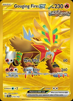 Gouging Fire ex 214/162 Hyper Rare – Temporal Forces Pokémon card