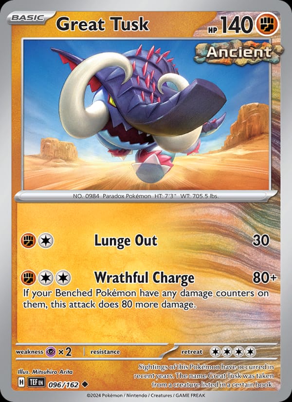 Great Tusk 096/162 Temporal Forces Pokémon card