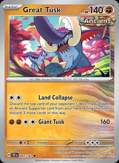 Great Tusk 097/162 Uncommon – Temporal Forces Pokémon card