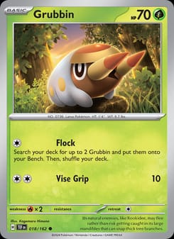 Grubbin 018/162 Common – Temporal Forces Pokémon card