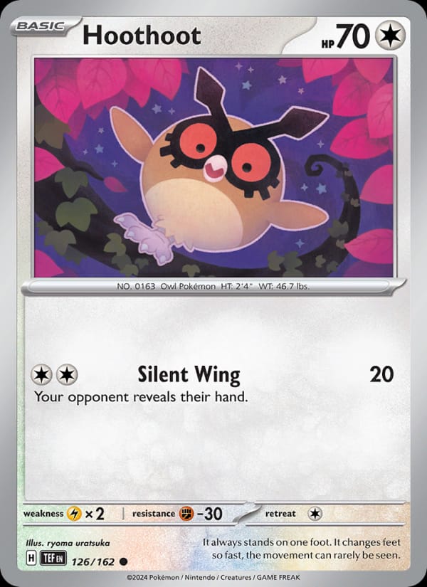 Hoothoot 126/162 Temporal Forces Pokémon card