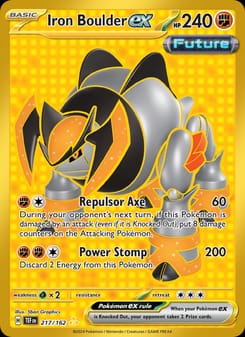 Iron Boulder ex 217/162 Hyper Rare – Temporal Forces Pokémon card