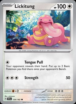 Lickitung 124/162 Common – Temporal Forces Pokémon card
