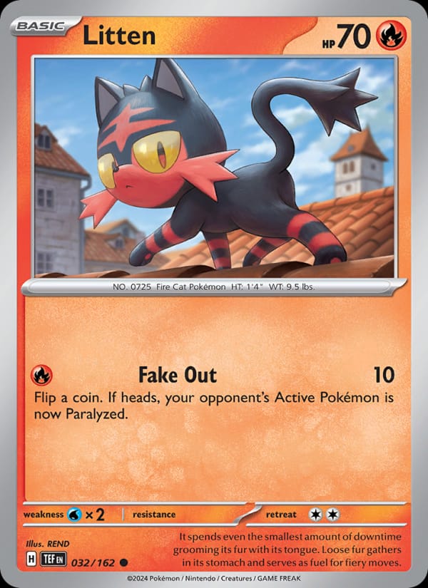 Litten 032/162 Temporal Forces Pokémon card