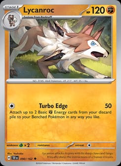 Lycanroc 090/162 Uncommon – Temporal Forces Pokémon card